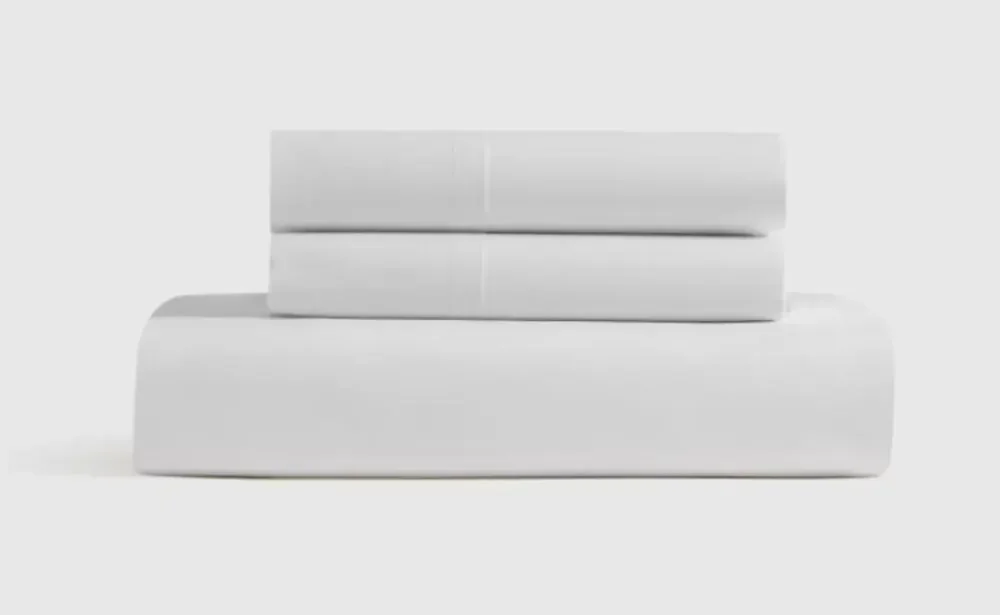 Quince  Brushed Cotton FULL Fitted  Sheet & Pillowcase White Organic Cotton NEW